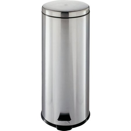 SIMPLE SPACES Trash Can, 793 gal Capacity, PlasticStainless SteelSteel, Silver, Flat Lid Closure LYP30F3-3L